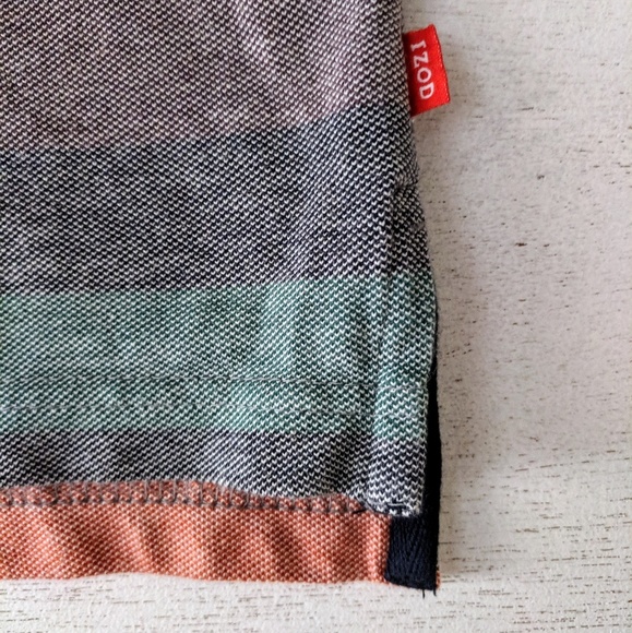 Izod Multicolored Striped Rainbow Polo Size XL - Picture 3 of 8